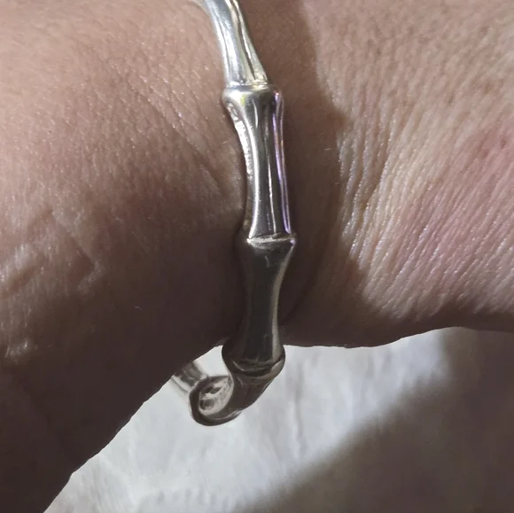 Tiffany & Co Sterling Silver Bamboo Bangle Bracelet - Picture 14 of 15